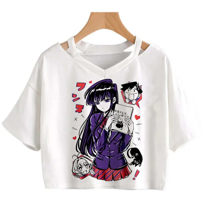 Komi Cant Communicate crop top t-shirt female 2022 vintage graphic tees women ulzzang tshirt crop top tumblr streetwear