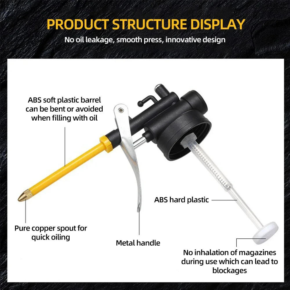 250ml Transparent Oil Oiler For Greasing Can Oiler Lubrication Oil Plastic Machine Pump High Pressure Pump Oiler Grease Gun