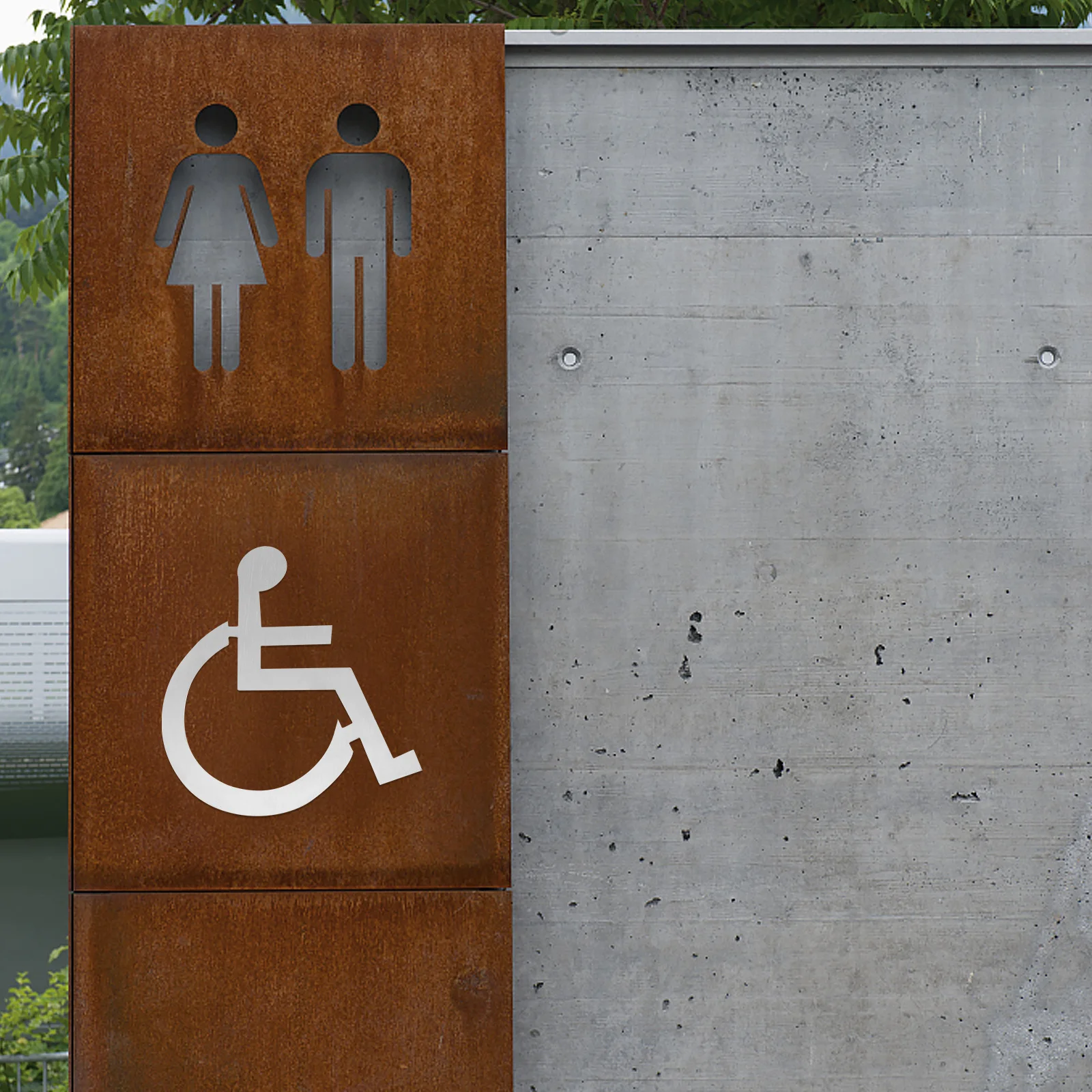 علامة المعاقين للكرسي المتحرك للمرحاض، مقاومة للتآكل، تركيب بسيط، مناسبة لوضع علامات على إمكانية الوصول إلى مصعد الحمام #1