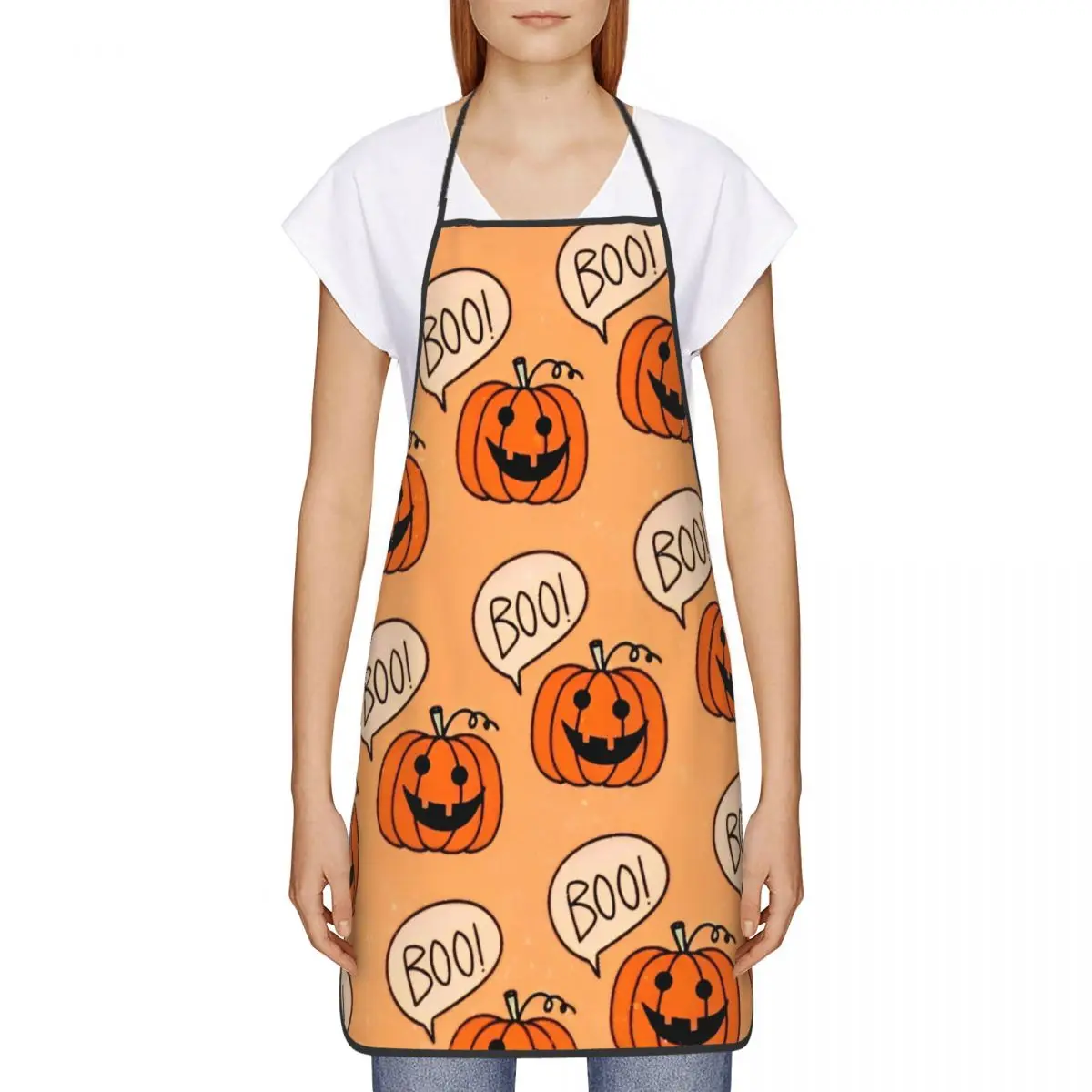 Halloween Pumpkins Ghosts Apron Cuisine Cooking Baking Gardening Trick or Treat Kawaii Bib Garden Funny Tablier Chef