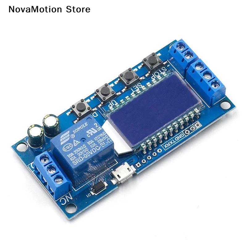 [NM]6-30V Micro USB Digital LCD Display Time Delay Relay Module Control Timer Switch Trigger Cycle Module XY-LJ02[NM]