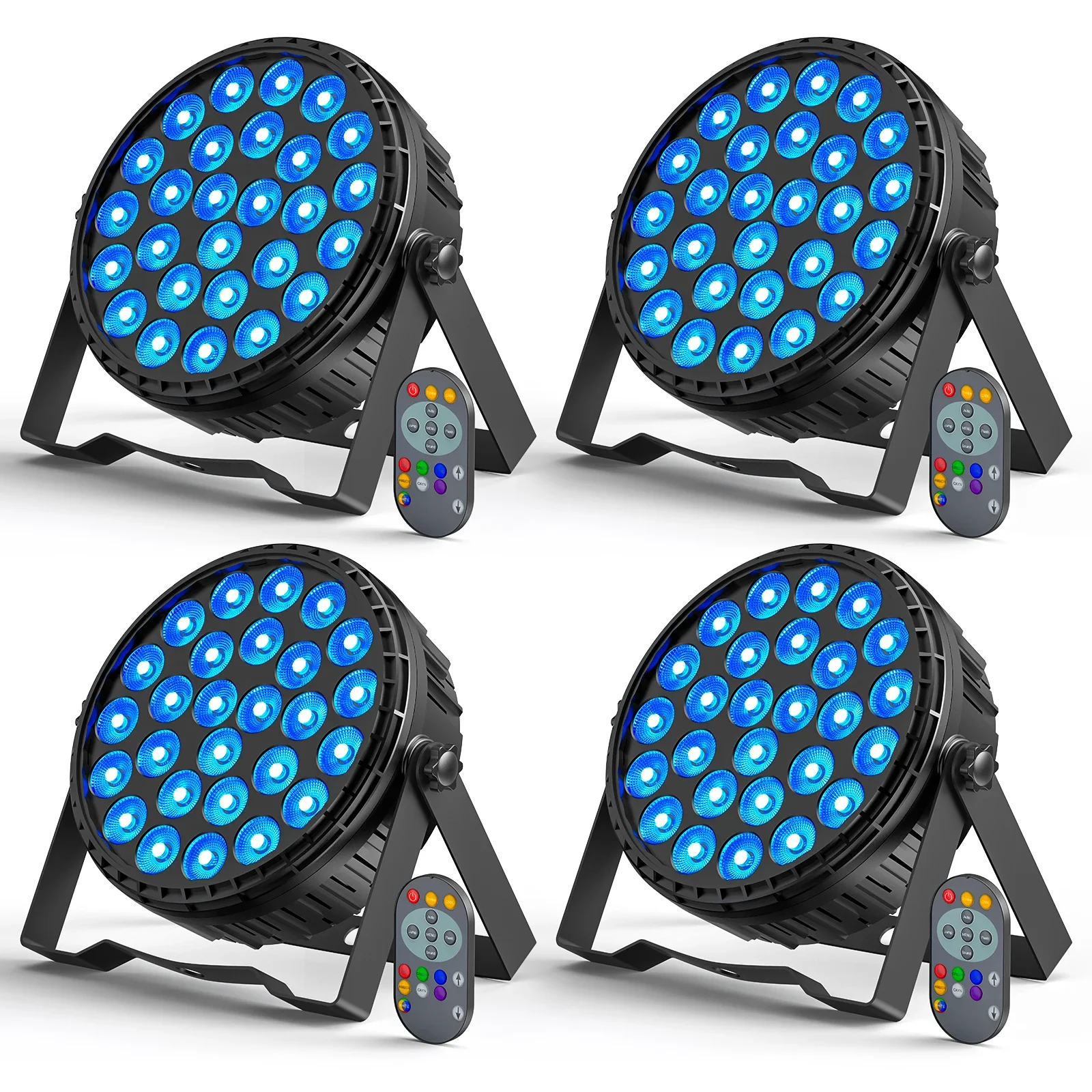 

GEFENSI 4PCS LED Flat Par Lighting 27x8W 4IN1 RGBW LED Par Light DMX512 Stage Light Effect For DJ Disco Bar Concert Christmas