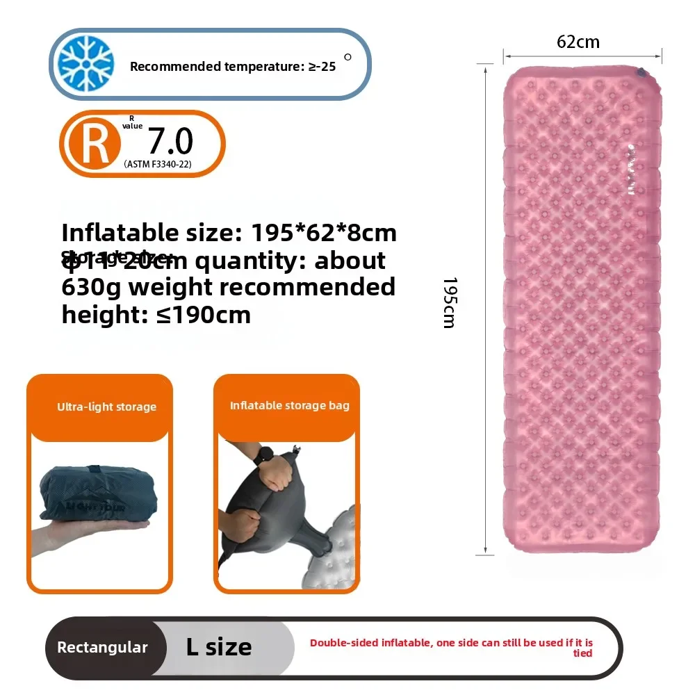 Light Tour R7.5/R3.0 Camping Opblaasbaar Matras Outdoor Draagbare Slaapmatje Ultralight Wandelmat met Opblazen Airbag