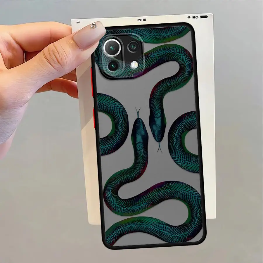 Casing untuk Xiaomi Mi 13 11 Lite 12x 12T 11T 10T 14 13 Pro Penutup Belakang Ponsel Mewah Motif Ular