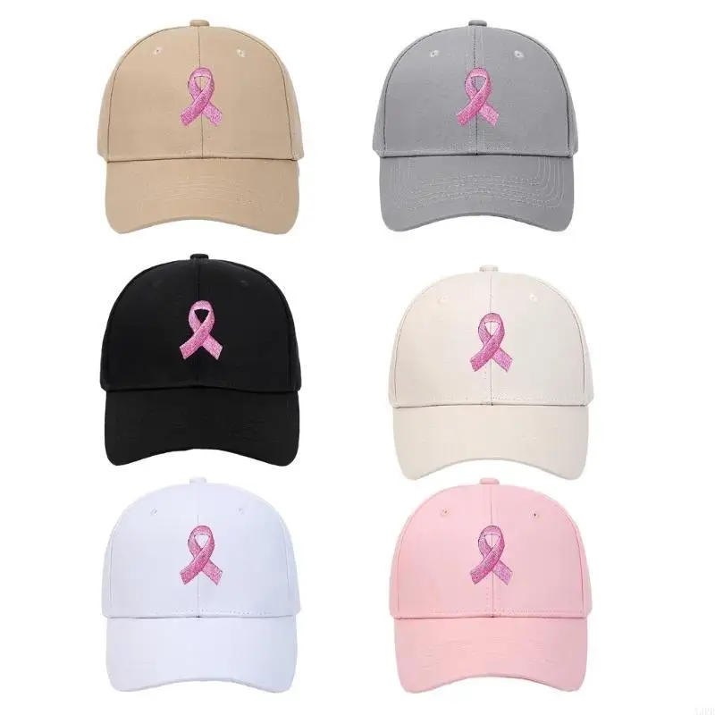 Chapeau Baseball avec ruban rose brodé, casquette sensibilisation sida en matière santé, casquette anti-soleil pour