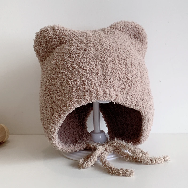 Winter-Babymütze mit Cartoon-Ohrenschutz, weiche, warme Strickmütze für Jungen und Mädchen, niedliche Katzen-Häkelmützen, Gorros für Kinder – Detail 8