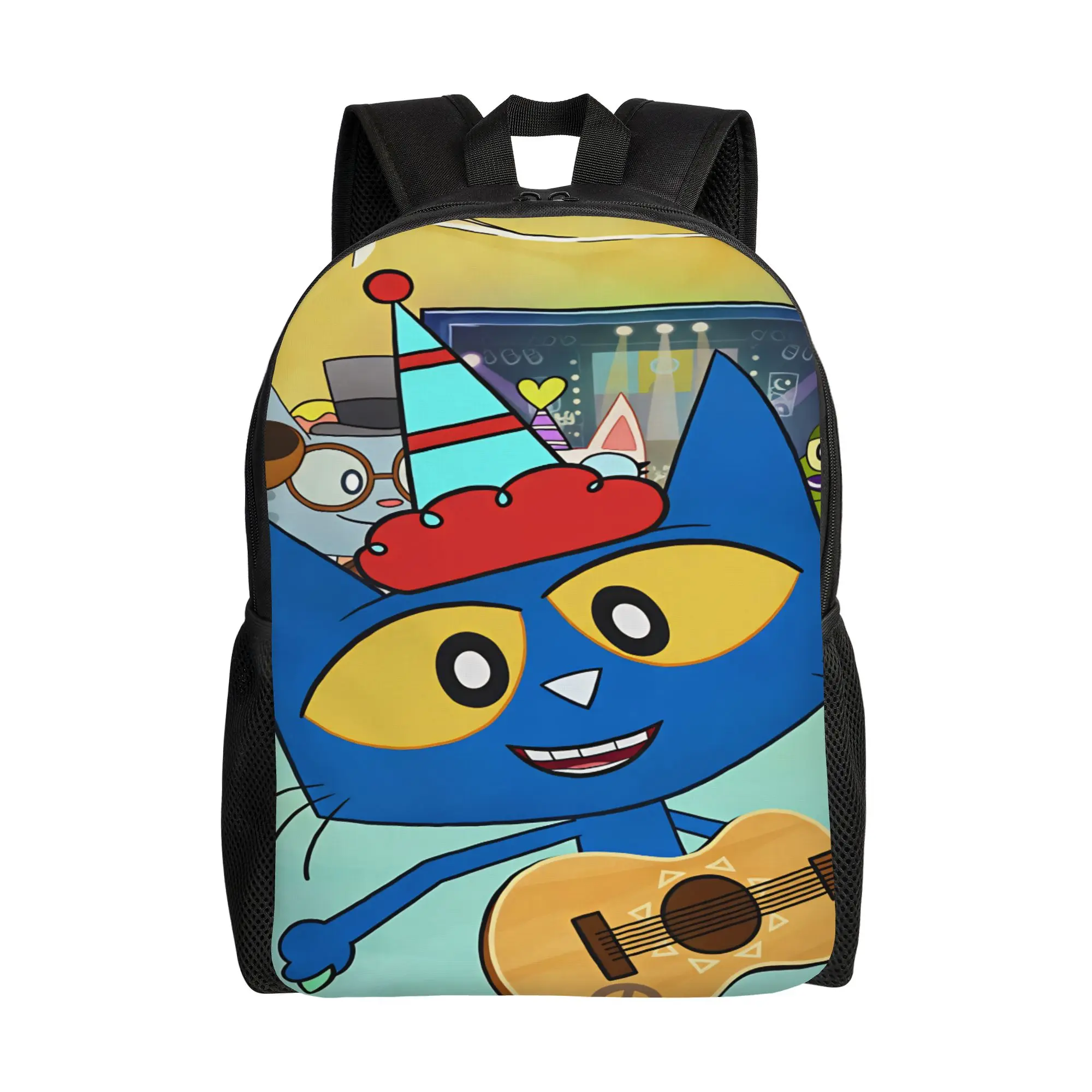 Pete The Cat Stars Comic Backpack  Workout Backpacks Women Men Novelty School Bags Designer Soft Rucksack