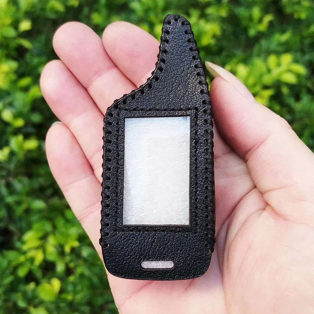 4 Buttons Remote High Quality Leather Case Two Way Car Alarm LCD 2015 Case Key Chain Cover For M5/6/9 Scher-khan Magicar 5