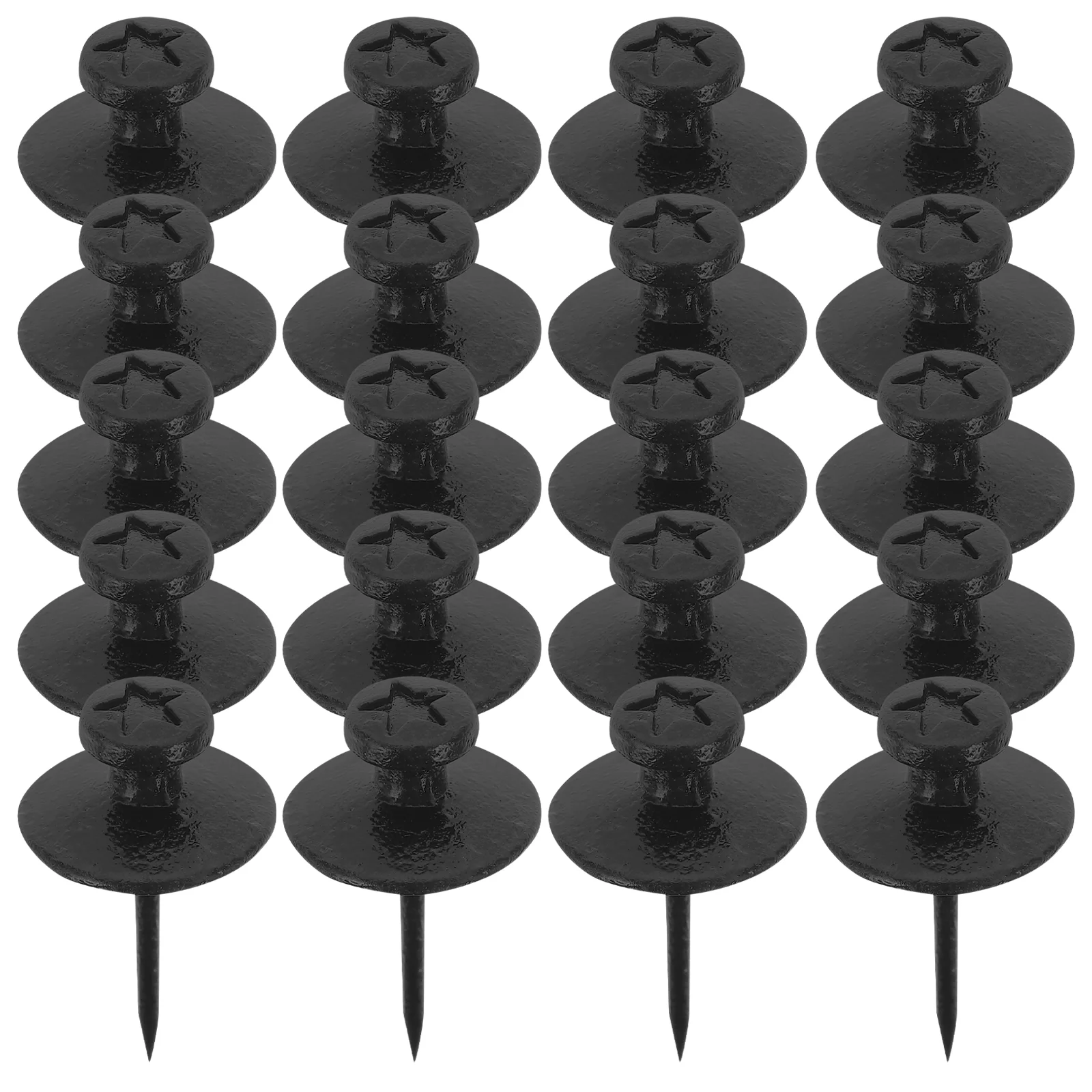 30 قطعة لوحة الفلين Thumbtack مريحة Thumbtacks قابلة للاستبدال دبابيس معدنية صغيرة متعددة الوظائف أسود مسطح