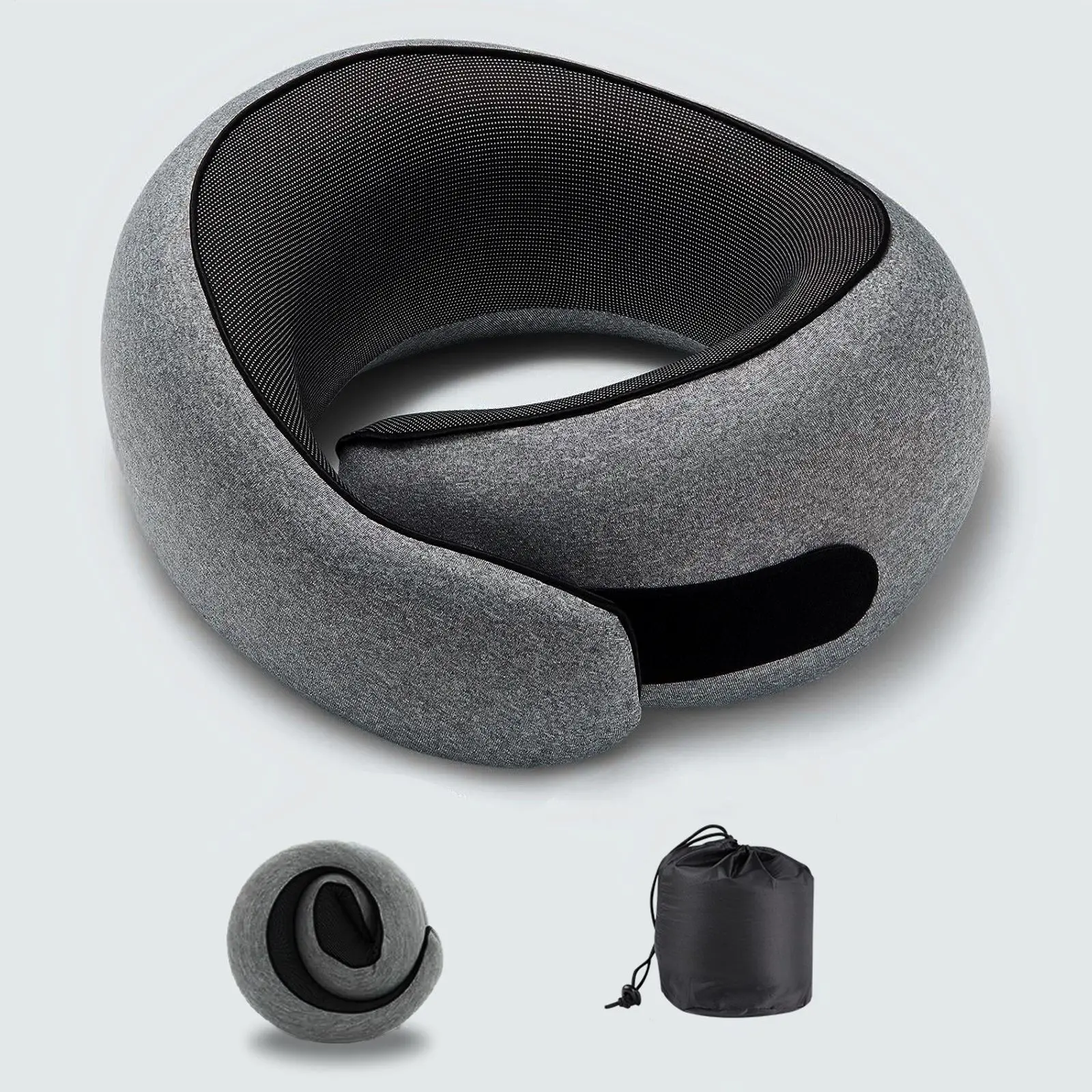 Memory Foam Travel Neck Pillow U-shaped Pillow Snail Style Travel Neck Support Portable Adjustable Soft Noon Break Sleep Pillows