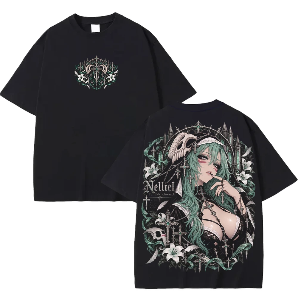 Nelliel BLEACH Ainme Graphic T-shirt Harajuku Gothic Y2k Streetwear Men Women Clothing Casual Short Sleeve 100% Cotton Tees Tops