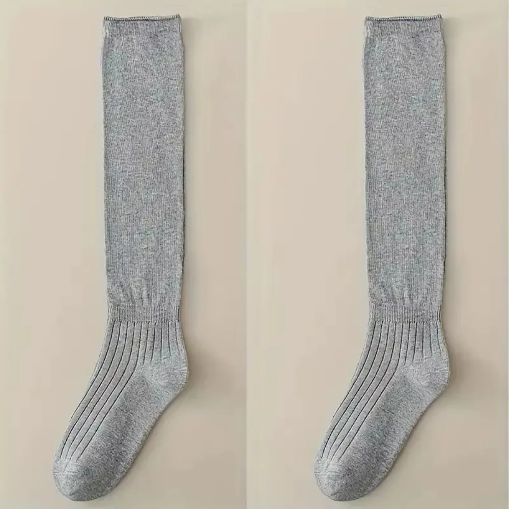 

Casual Soft Calf Socks Comfortable Solid Color Knee High Socks Spring Autumn Breathable Boots Stacking Socks Women Stockings