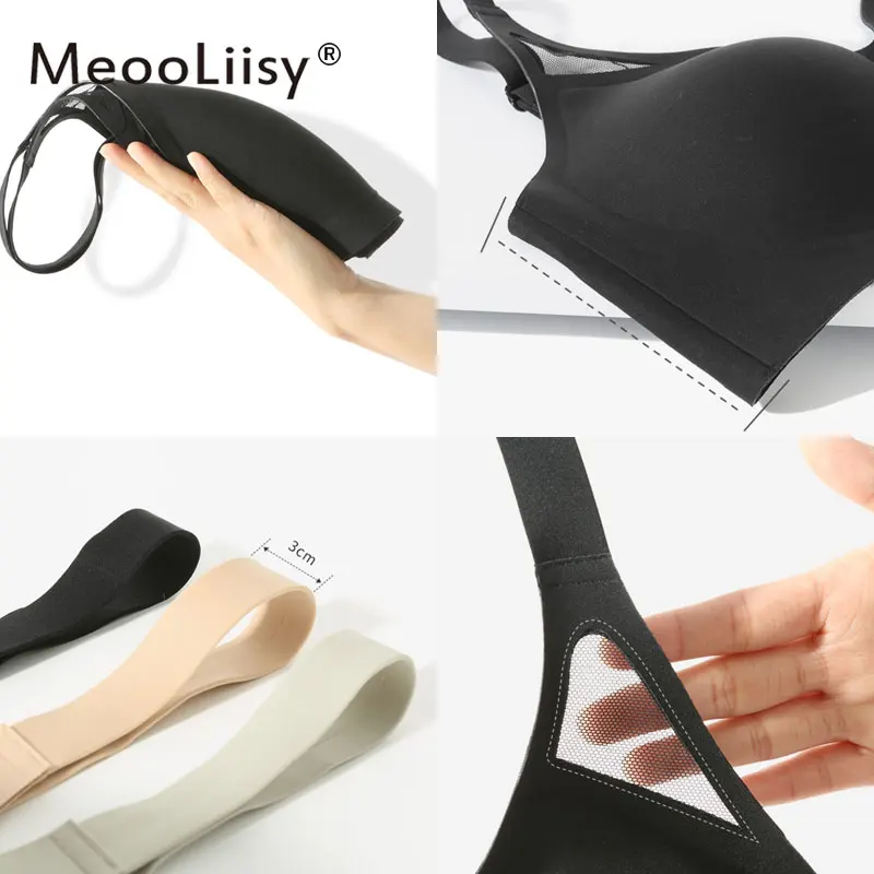 MeooLiisy 5XL Plus Size Minimizer Bras for Women Beauty Back Sports Lingerie Thin Cup No Wire Tube Top Brassiere