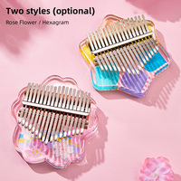 Mini Thumb Piano 17 Keys Portable Musical Instrument Cartoon Cute Kalimba Thumb Piano Music Box Gift for Beginners Interesting