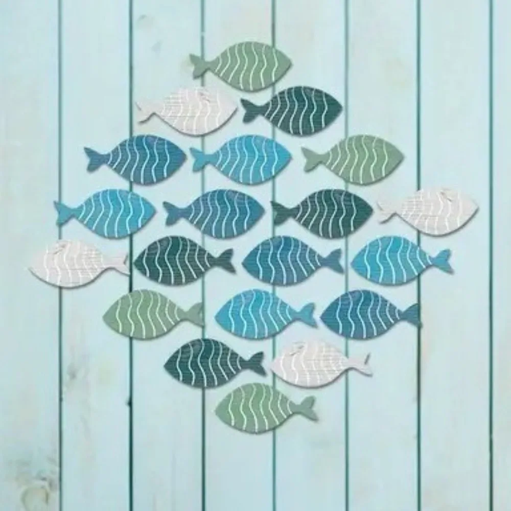 

20pcs Wooden Ocean Fish Wall Hanging Ornament Wall Art Funny Coastal Beach Fish Pendant Hand Carved Ocean Animal Signs