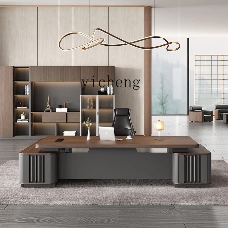 

ZC desk light luxury boss table president manager desk and chair combination office furniture simple modern leadership desk