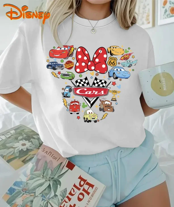 

Summer Disney Fun Printed Short Sleeve High Quality Men's and Women's Cotton Casual Comfort T-Shirt Short Sleeve Top