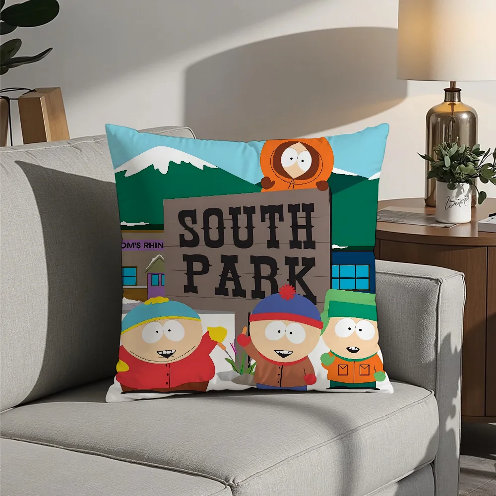 

S-SouthS P-Park Pillow Case Plush Fabric Soft Pillowcase Double Sided Print Cushion Cover Household Gifts