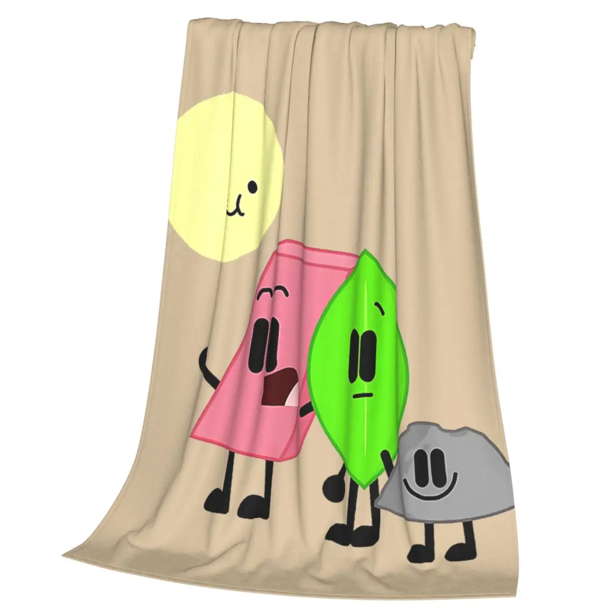 BFDI Inanimate Insanity , All Characters Blanket Flannel Throw Blanket Plush for Bed Living room Picnic Travel Home Sofa