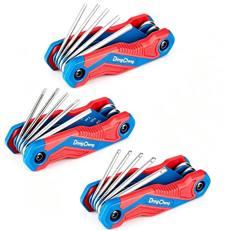 AliExpress NONE Cr-V Steel Folding Hex Wrench Set 8Pcs Hand Tools Ball Flat Torx Key Portable Multi Tool for Bike Furniture Mechanic Repair