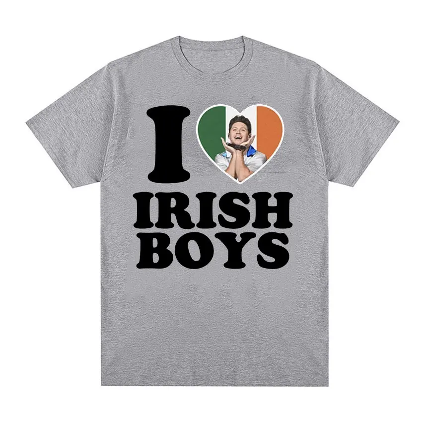 I Love Irish Boys Niall Horan Graphic T Shirt Men\'s Fashion High Quality Cotton T-shirts Summer Unisex Casual Oversized T-shirt