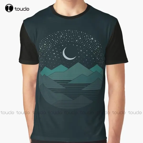 

Between The Mountains And The Stars Graphic T-Shirt Custom Aldult Teen Unisex Digital Printing Tee Shirts Custom Gift Xxs-5Xl