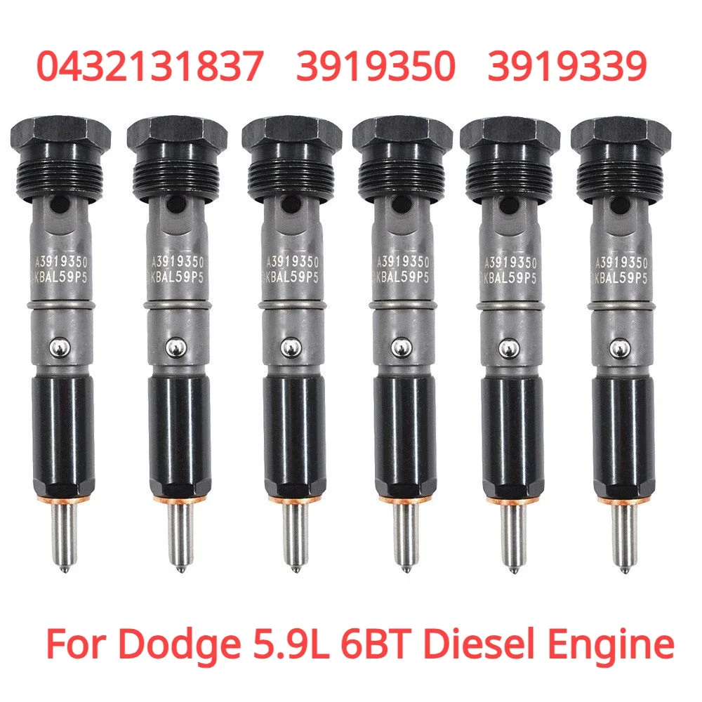 

0432131837 3919350 3919339 （6Pcs） Fuel Injectors For 89-93 Dodge Cummins 5.9L 6BT Diesel Engeine
