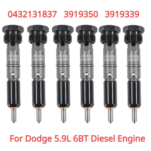 0432131837 3919350 3919339 (6 uds) inyectores de combustible para Dodge Cummins 5.9L 6BT Diesel Engeine 89-93