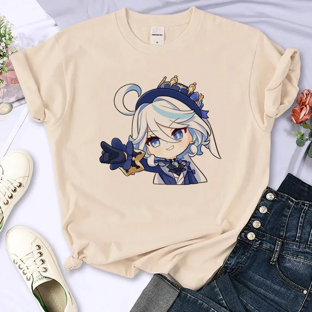 Camisetas Genshin Impact para mujer, camisetas harajuku, ropa japonesa de cómic para chica