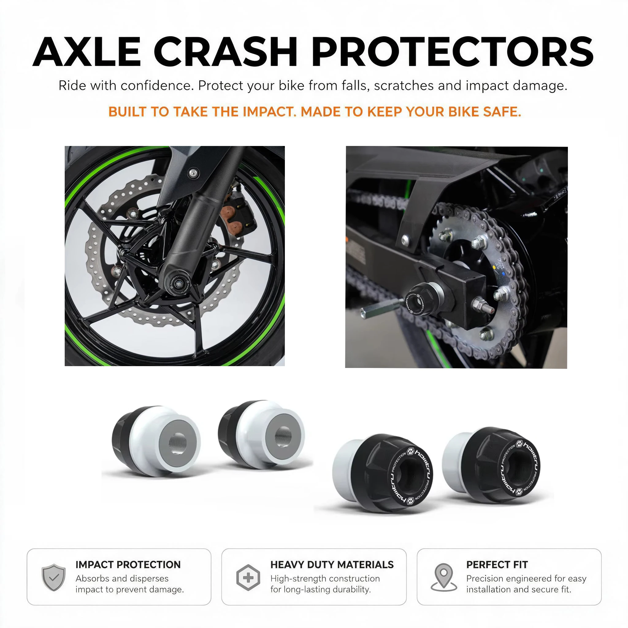 Motorcycle Spindle Bobbins Protection Cover Set Durable Performance Enhancing Cover For Kawasaki Ninja 400 2018-2023