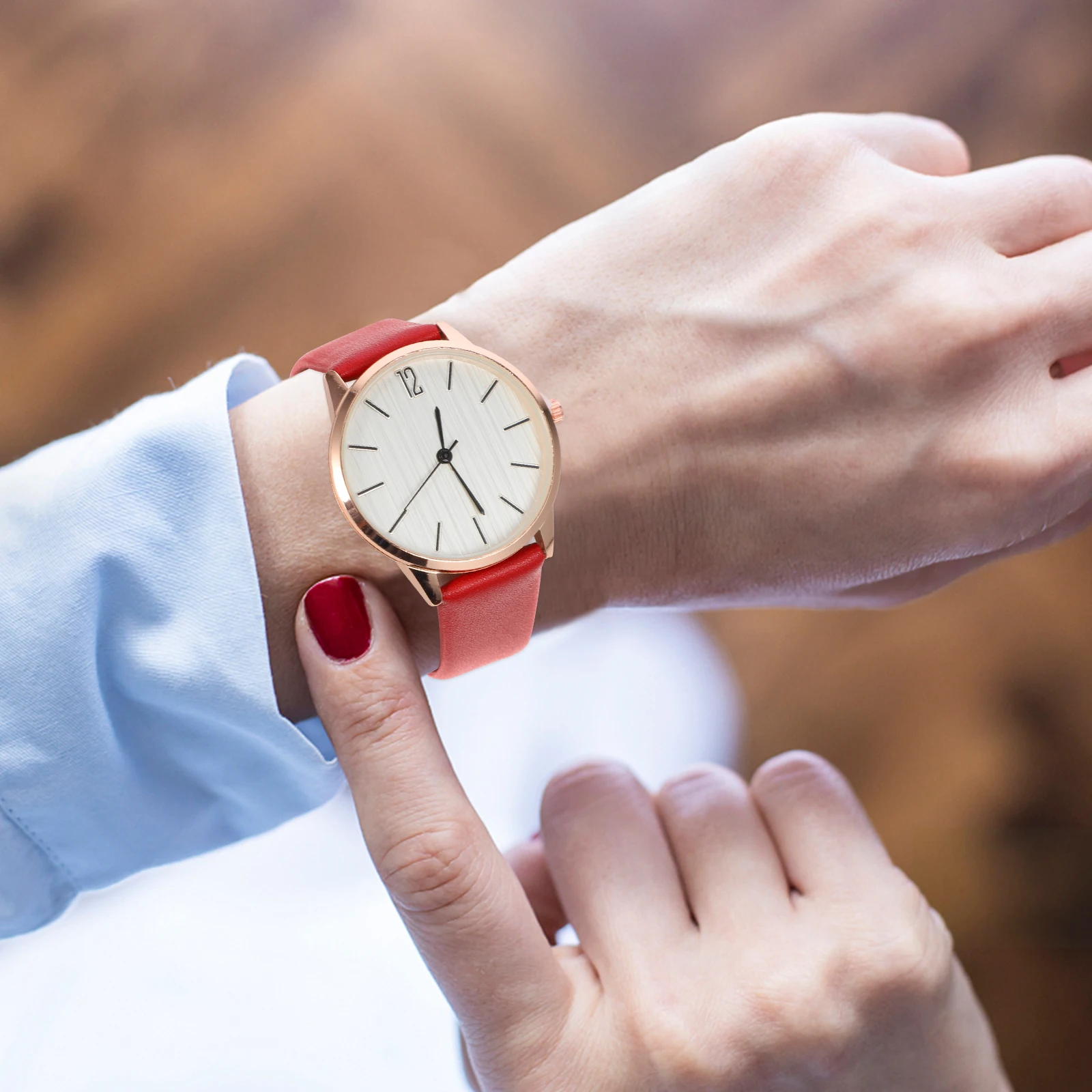 

Quartz Watch Women Wrist Lady Belt Adjustable Casual Digital Round Lightweight Precise Movement Stainless Steel Glass