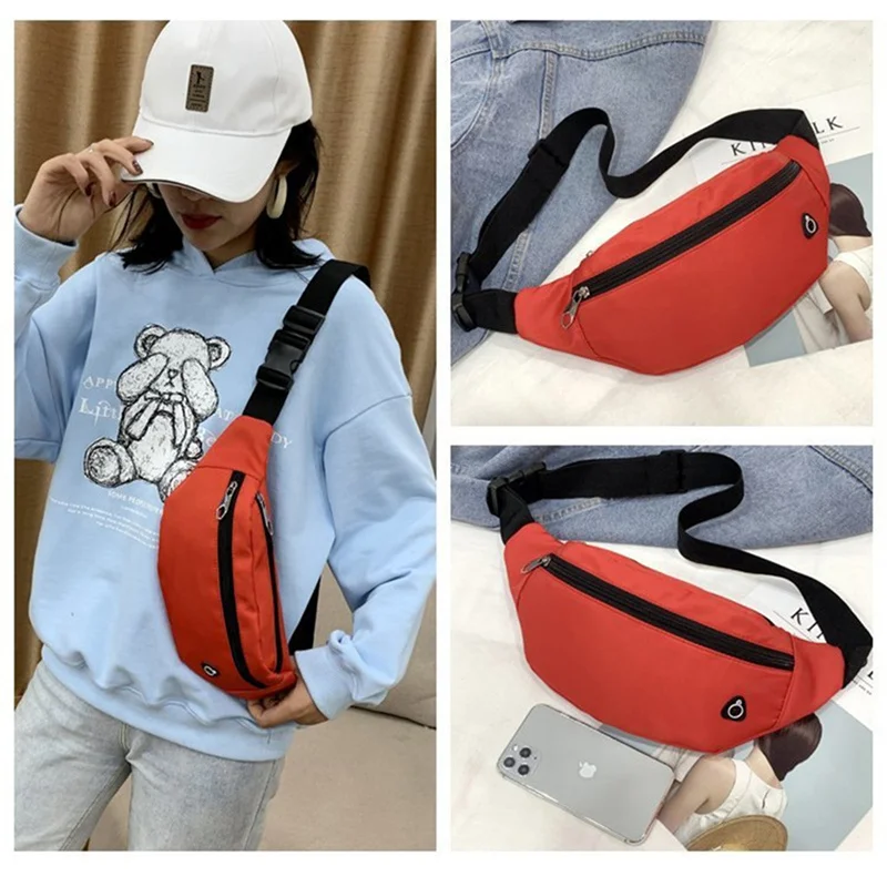 Women Fanny Pack Nylon Belt Bag Casual Adult Waist Pack Zipper Bum Bag Adjustable Lightweight Multifunction Chest Bag Men Unisex