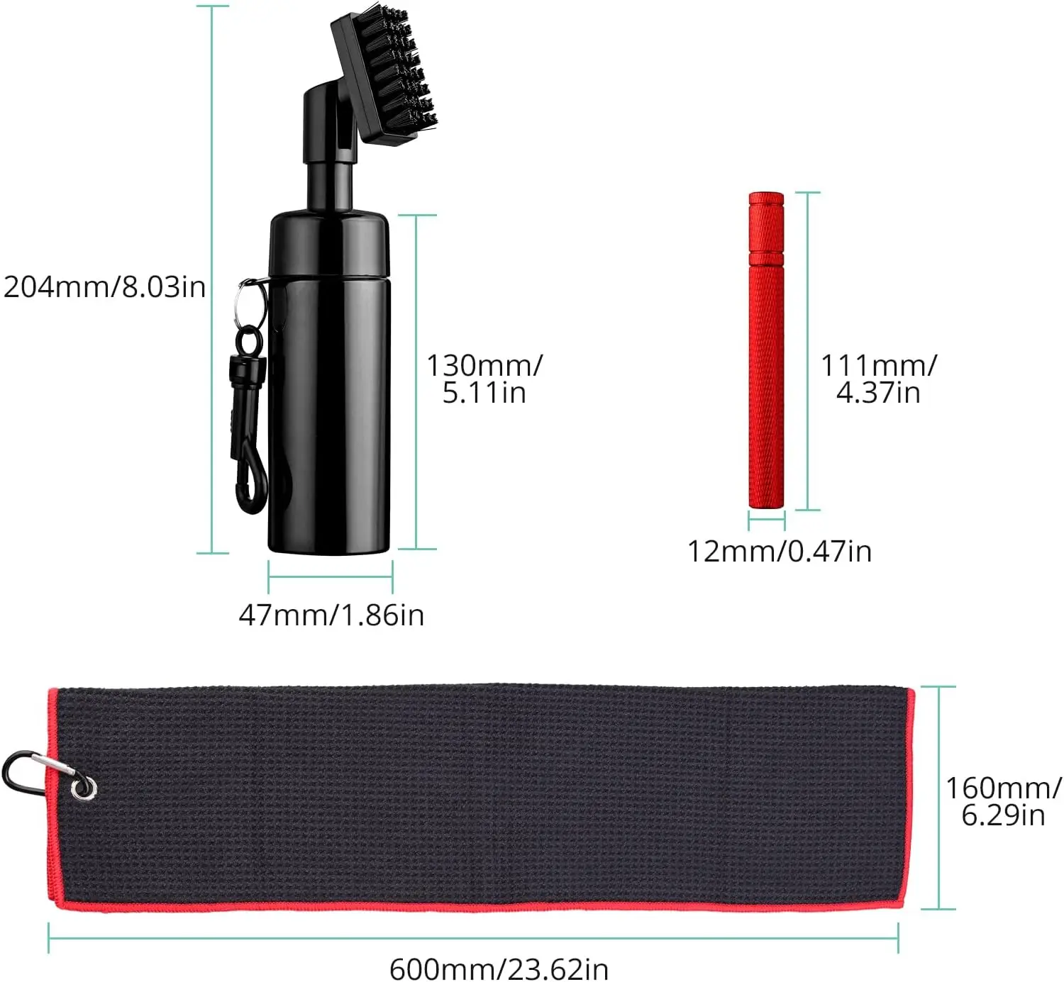 VINTEAM Golf Club Brush Cleaning Kit, Golf Towel, Golf Club Accessories