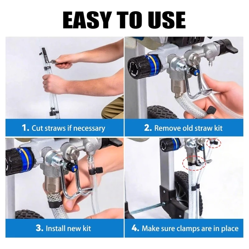Stainless Steel Reinforced Suction Tube Prevents Brittleness In Airless Sprayer Machine Sprayers JOMD