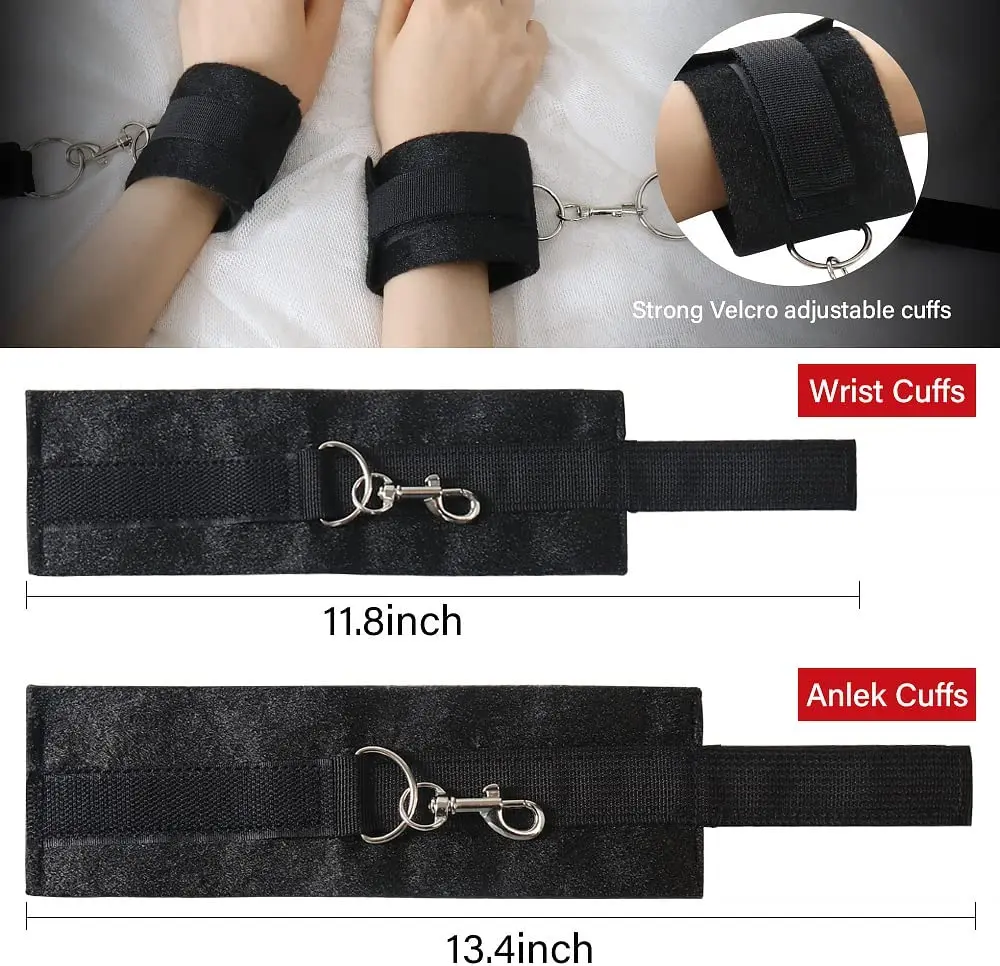 Bed BDSM Sex Toys Handcuff for Couple Women Adjustable Bed Restraints Sex Bondage Set Soft Wrist Ankle Cuff Erotic Adult SM Toys