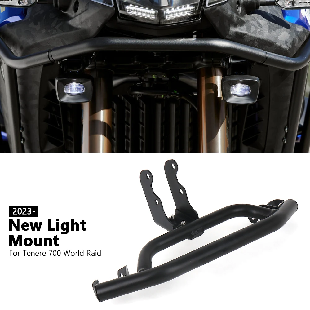 

Motorcycle Front Crash Guard Fog Light Bracket Auxiliary Bar New Black For Yamaha TENERE Tenere 700 World Raid 2022 2023