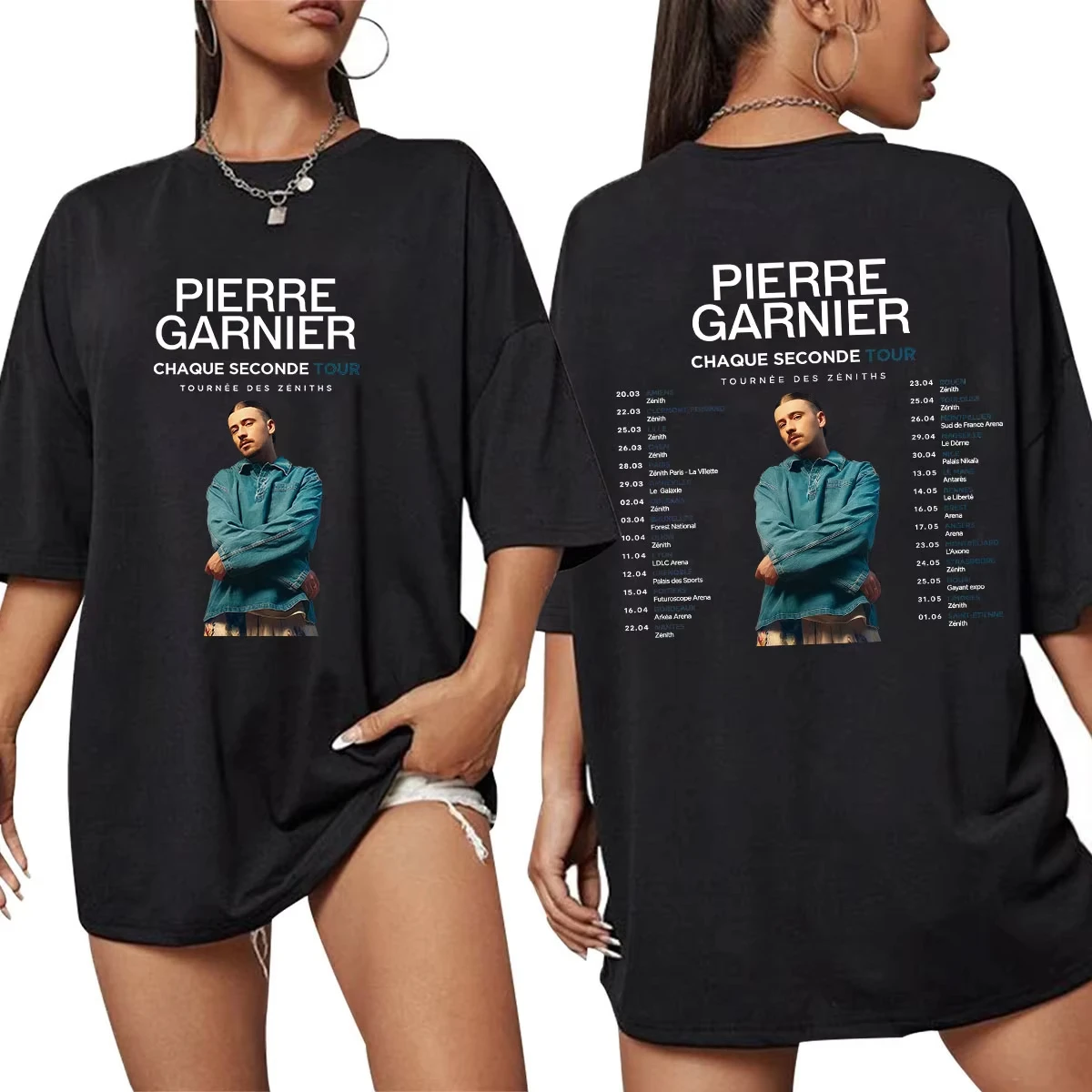 Camisetas Pierre Garnier Chaque Seconde 2025 Tour Comfort, Camisetas de Moda Hip Hop Vintage, Camisetas Casuales de Algodón Suave para Hombre