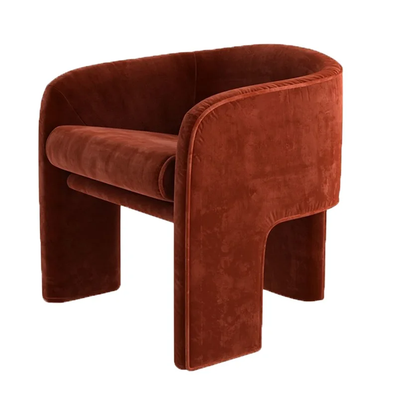 

Nordic light luxury fabric single sofa chair designer simple modern living room leisure chair