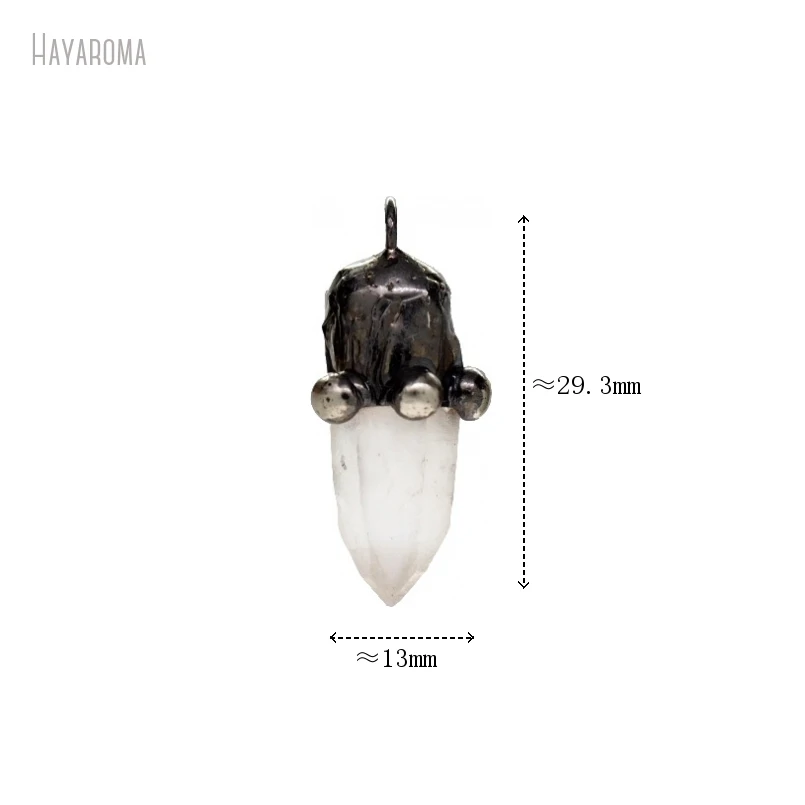 10Pcs Wholesale  Vintage Style Jewelry Free Form Point Antique Silver Color Clear Crystal Pendant