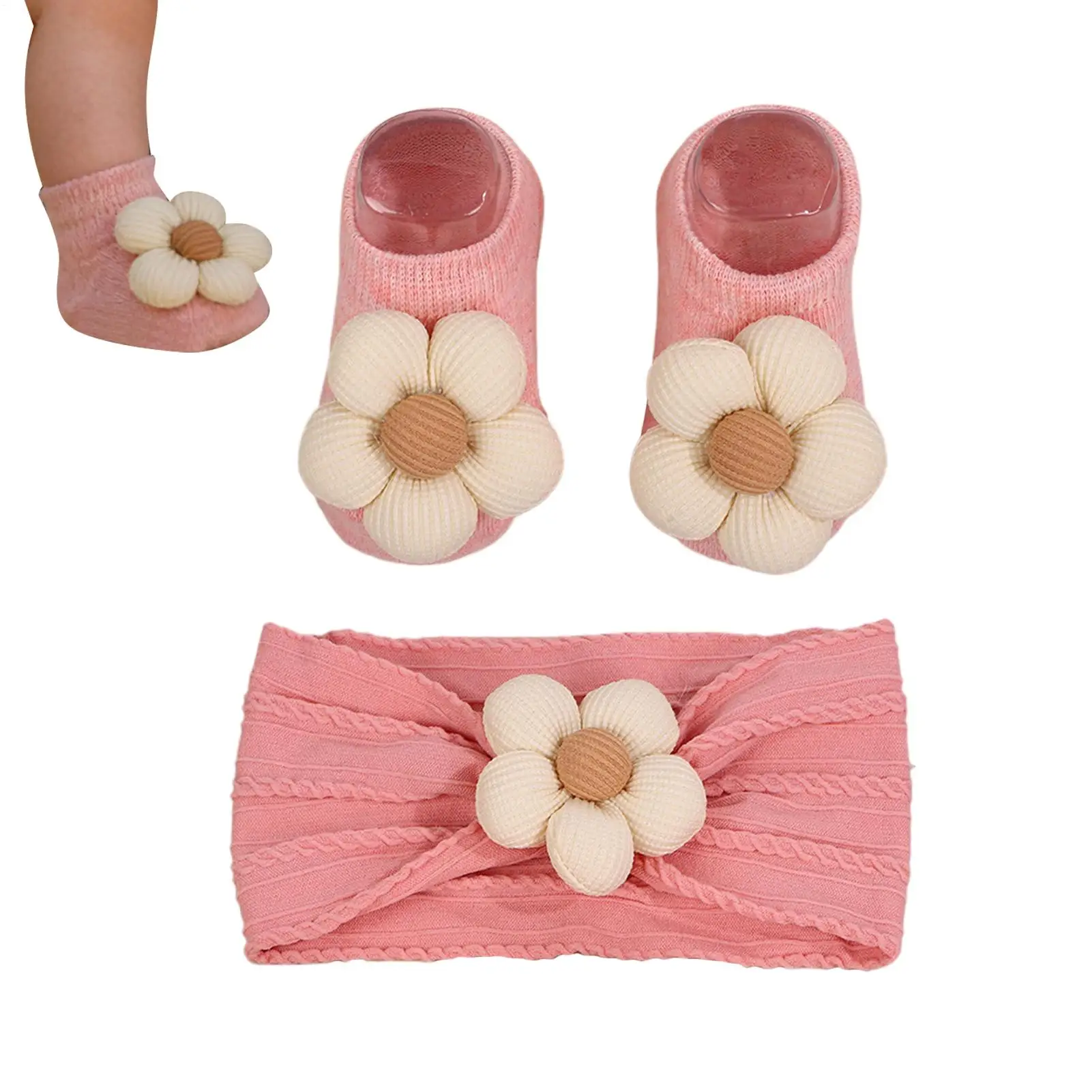 

Kids Headbands Cute Non-Slip Hairbands Kids Socks Hair Accessories For Children Girls Walking Photoshoot Baptism Holiday Home