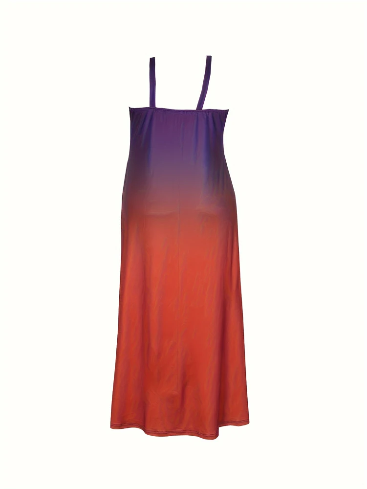 Plus Size 2025 Women\'s Casual Spaghetti Straps Sleeveless Sundress Plus Size Loose Long Summer Beach Dress with Pockets