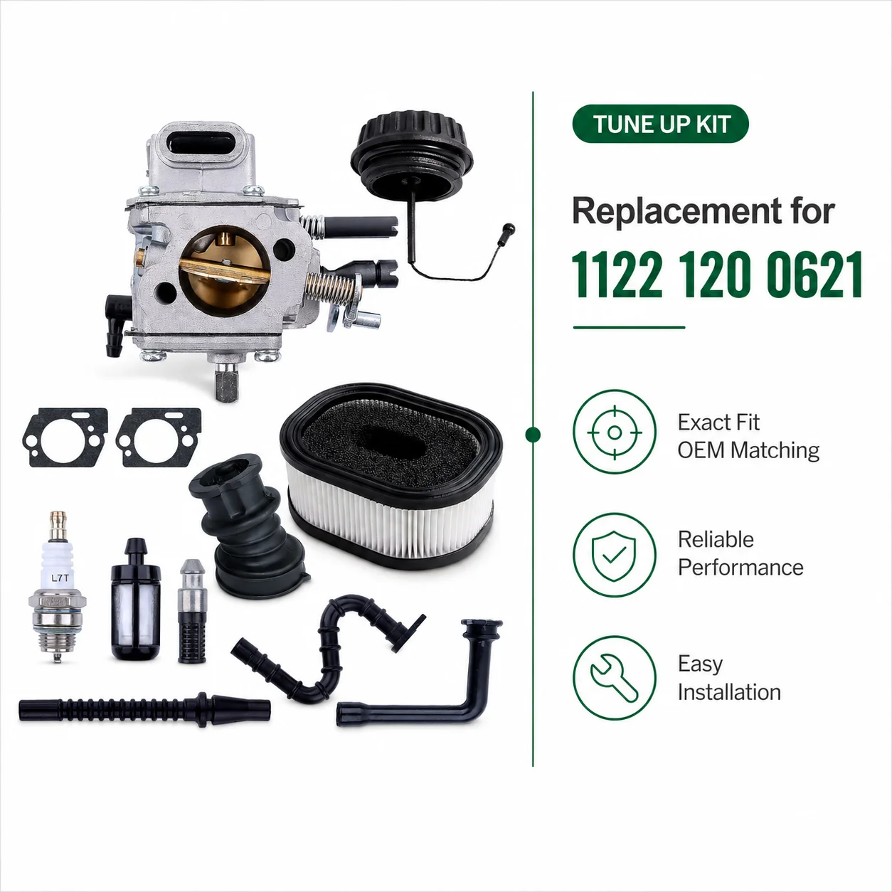 For Stihl 065 MS650 066 Magnum G660 Carburetor Tune Up Kit Air Filter Fuel Line Oil Filter Intake Spark Plug 1122-120-0616 WJ-67