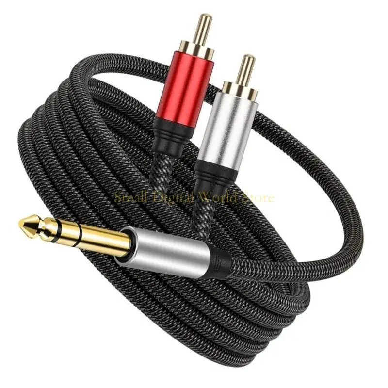 

77UB с 6,35 мм до 2RCA мужской стерео -звук y кабель, золотые адаптер для телевизора, смартфон