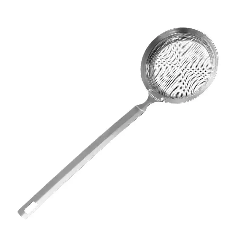 Grease Foam Filter With Handle Kitchen Tool Stainless Steel Fine Mesh Fat Skimmer Spoon Strainer Fat Oil Skim