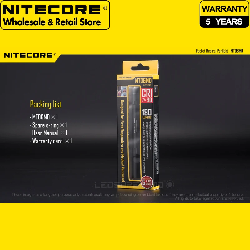 ضوء ضوئي طبي Nitecore-Pocket للأطباء ، مصباح يدوي AAA محمول ، سعر المصنع ، MT06MD