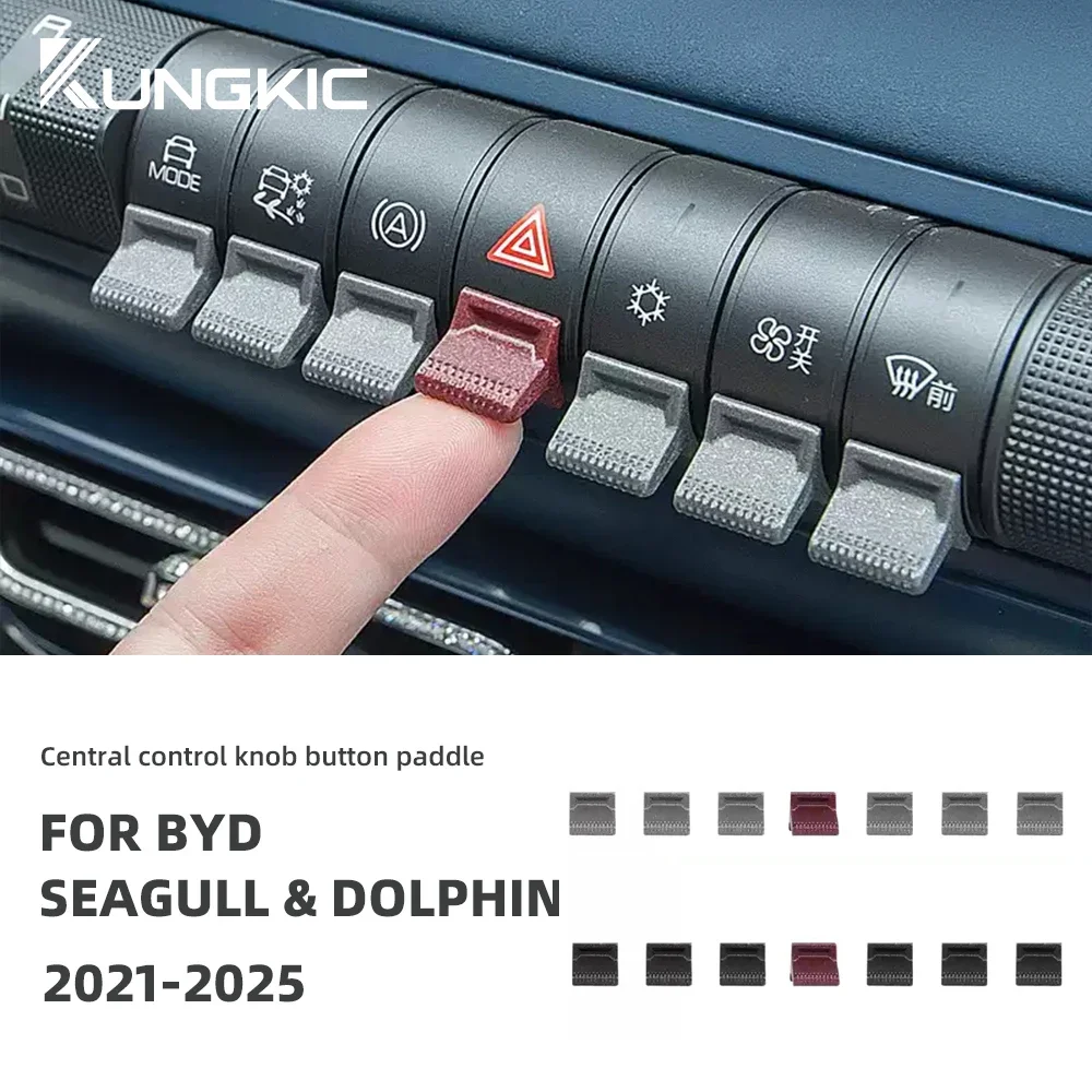 For BYD Dolphin Seagull Car Center Control Navigation GPS Button Knob Decoration Cover for Dolphin Mini 2021-2025 Accessories