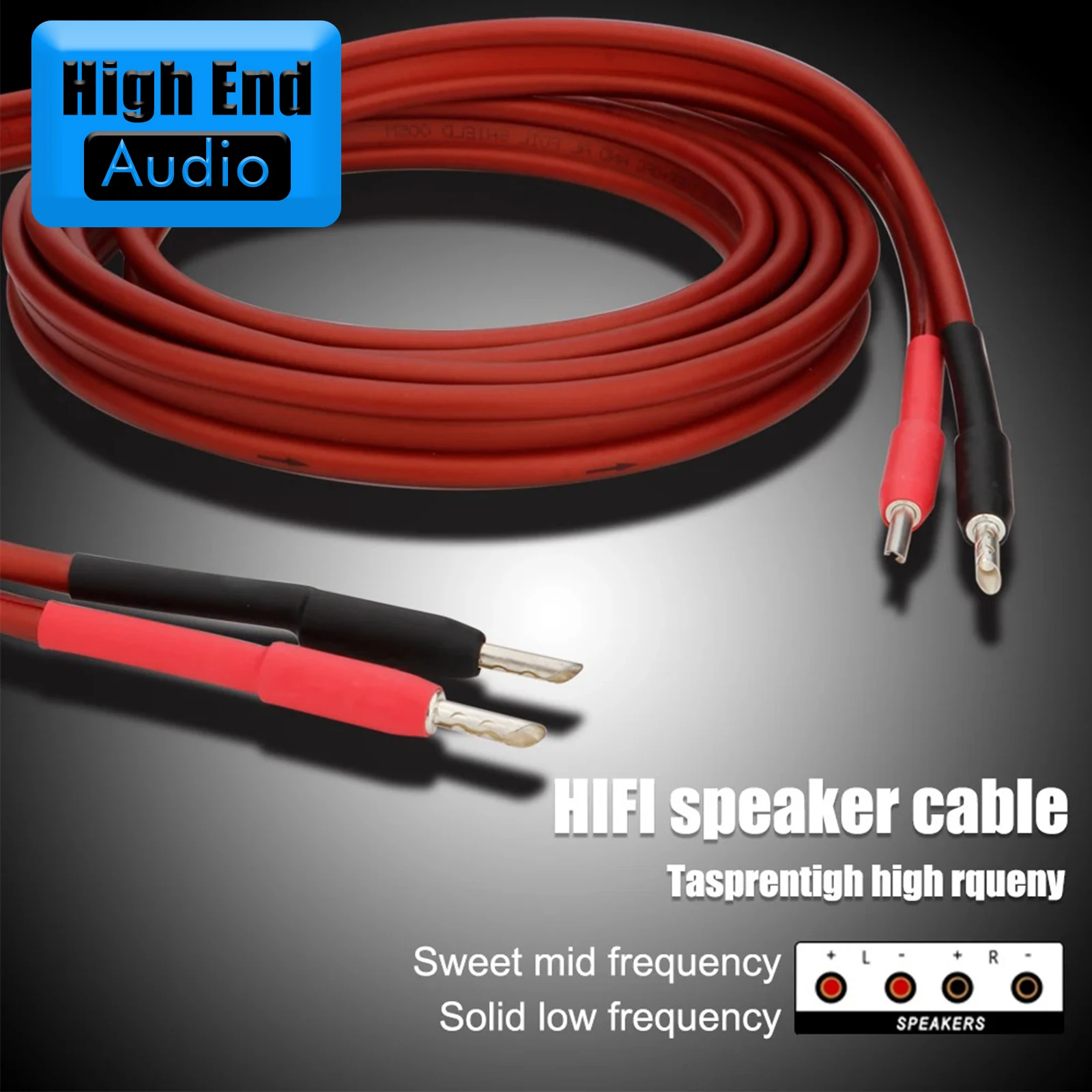 Preffair hi-fi OFC 2 to 2 Speaker Cable with Silver-plated banana plug for single-wiring loudspeaker binding posts for amplifier