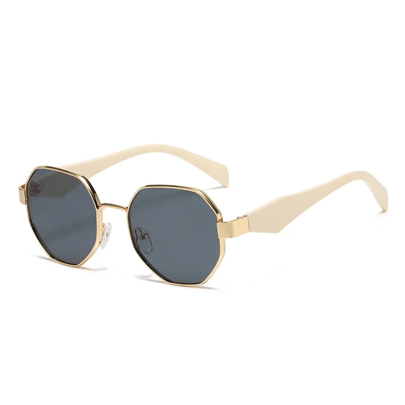 

New polygonal metal sunglasses with European and American high-end fashion, versatile sunglasses, square street photography