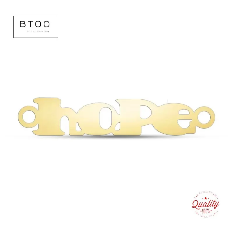 

14k Gold Filled 14.5 x 2.8mm Stout Art Font "hope" Connector 24ga For Bracelet Necklace Making Findings Jewelry DIY Accessories