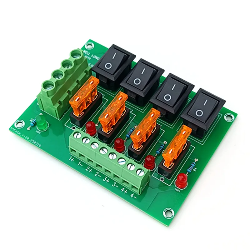 4 Position Switch Power Distribution Module Fuse Splitter Board AC/DC 5-32V